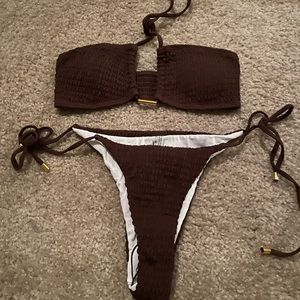 Brown bandeau bikini